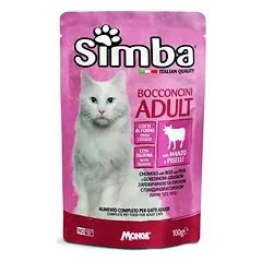 Simba konservuotas pašaras katėms su mėsa ir žirneliais 100g