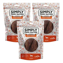 SIMPLY FROM NATURE Meat Strips Arklienos juostelės šunims 3x80 g
