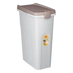 StefanPlast konteineris ėdalo laikymui, 40 l, baltas su rudai pilku dangčiu
