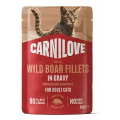 CARNILOVE Gravy rich in Wild Boar enriched with Chamomile konservuotas pašaras katėms 85 g