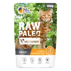 Raw Paleo adult cat – Turkey pouch 100g nuotrauka