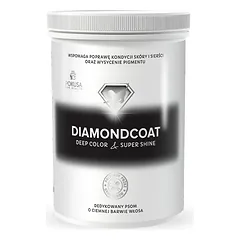 Pokusa DiamondCoat DeepColor & SuperShine - natūrali formulė, pabrėžianti juodos, tamsios, rudos ir margos kailio spalvas., 300g — 1 nuotrauka