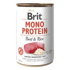 Brit Care konservai šunims Mono Protein Beef&Rice 400g. parduotuvėje zoobaze.lt