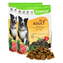 Lyra Pet Lecker.Pet® Luna's Adult su strutiena, bulvėmis ir obuoliais, sausas maistas šunims — 2 nuotrauka