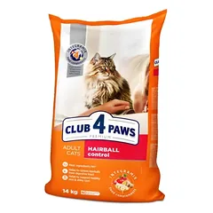 CLUB 4 PAWS Premium ėdalas suaugusioms katėms „Hairball control“ 14 kg