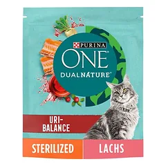 PURINA ONE Dual Nature Sterilized su lašiša ir spanguolėmis, sausas maistas katėms