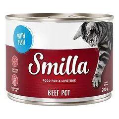 Smilla jautienos puodeliai, drėgnas maistas katėms, ekonominė pakuotė 24 x 200 g — 4 nuotrauka