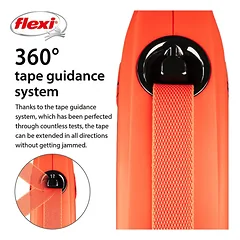 FLEXI pavadėlis šuniui Xtreme L juostinis 5m, oranžinis — 4 nuotrauka