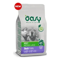 Oasy Adult Medium & Large Duck sausas pašaras su antiena šunims