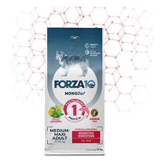 Forza 10 Monodiet Med/Maxi Adult Sensitive Digestion sausas maistas šunims, esant blogam virškinimui, 10 kg