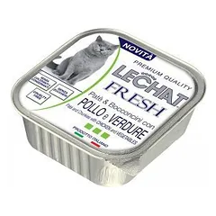 LeChat Fresh Chicken And Vegetables paštetas gabaliukai suaugusiems katėms, 100 g
