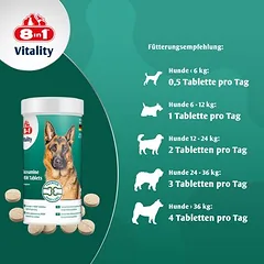 8in1 Vitality gliukozamino + MSM tabletės, papildas šunims, 125 - 249 g — 5 nuotrauka