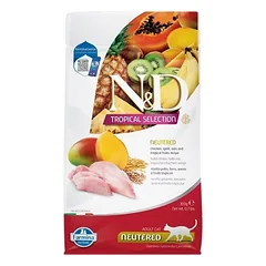 FARMINA N&D TROPICAL SELECTION - CAT Dry Chicken, Spelt, Oats NEUTERED 300 gr (pak.16)