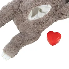 Trixie Junior pliušinis žaislas šuniukams tinginys, su imitaciniu širdies plakimu, veikia raminančiai ir padeda užmigti, pilkas — 4 nuotrauka