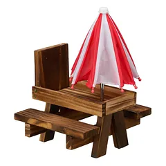 Voverių lesyklėlė Relaxdays 10049948_746, su stalu ir skėčiu, 28 × 29 × 28 cm — 5 nuotrauka
