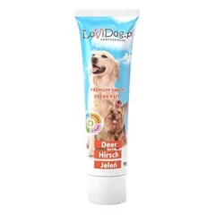 Lovi Dog Snack Creme Pate Dear - šunų paštetas tūbelėje, su elniena, vitaminais ir Omega-3 90g 