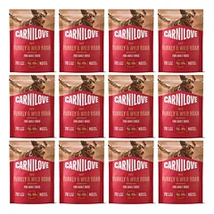 CARNILOVE Dog Pouch Turkey and Wildboar 12x300g šlapimo maistas su kalakutiena ir šerniena suaugusiems šunims