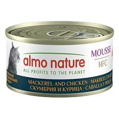 Almo Nature Cat HFC Mousse su skumbre ir vištiena, drėgnas maistas katėms 70 g parduotuvėje petbaze.lt