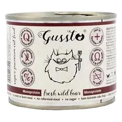 GUSSTO Cat Fresh Wild Boar šlapias kačių ėdalas šerniena 12x200g