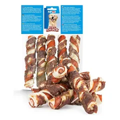Happet Happ Snack karvės odos lazdelės su antiena skanėstai šunims, 5 vnt.