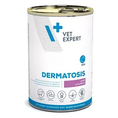 VET EXPERT Veterinary Diet Dog Dermatosis Lamb and Pumpkin 400g aviena ir moliūgas, drėgnas maistas šunims, turintiems dermatologinių sutrikimų