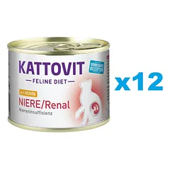 KATTOVIT Feline Diet Niere/Renal Vištiena 12 x 185 g
