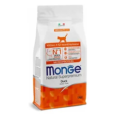 Monge kitten monoproteininis maistas be grūdų su antiena, 1,5 kg