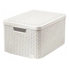Curver Krepšelis su dangčiu Rattan Style L cream