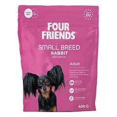 Four Friends Small Breed Rabbit visavertis maistas su triušiena ir lašiša suaugusiems mažų veislių šunims, 400 g