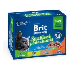 Brit Premium Sterilised Plate konservai konservų rinkinys katėms