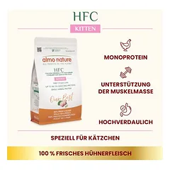 Almo Nature HFC Kitten su višta, sausas maistas kačiukams, < 1,4 kg — 2 nuotrauka