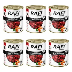 RAFI Classic su jautiena, 6 x 800 g šlapias šunų maistas