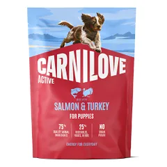 Carnilove Active Salmon&Turkey Puppies sausas maistas šuniukams, 1,5 kg