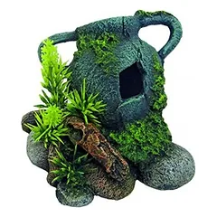 AMTRA juoda dekoracija amfora su oro žarnele 13.7x12x10.5cm