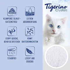 Tigerino Crystals sugrūdantis kraikas katėms – Sensitive, be kvapo, Ekonominė pakuotė 3 x 5 l — 2 nuotrauka