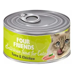 Four Friends Tuna & Chicken konservai katėms su tunu ir vištiena, 85 g