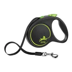 Inercinis pavadėlis šunims – Trixie Flexi Black Design, juostinis pavadėlis, S, 5 m, (15 kg)