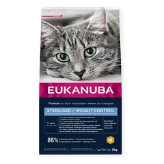 Eukanuba Weight Control sausas maistas sterilizuotoms katėms su vištiena, 2 kg