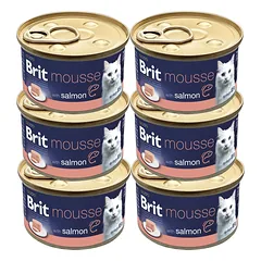 BRIT Premium by Nature Cat Mousse with Salmon 6x85 g mus su lašiša, drėgnas maistas katėms