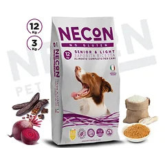 NECON Tasty Senior & Light Recipe sausas maistas šunims 12kg