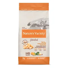 Natures Variety Selected begrūdis maistas kačiukams su vištiena