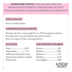 Schesir Baby Thrive drėgnas maistas katėms 20 x 8 g, 100 - 199 g — 3 nuotrauka