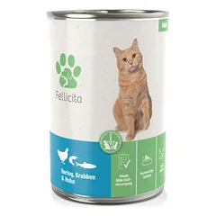 Fellicita Nassfutter Hering, Krabben & Huhn