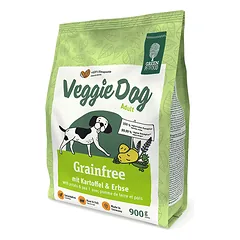 Green Petfood VeggieDog Grainfree begrūdis sausas pašaras šunims su bulvėm ir žirniais, 900 g. — 2 nuotrauka