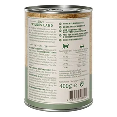 WILDES LAND lamb&rice konservuotas begrūdis pašaras suaugusiems šunims su ėriena ir ryžiais, 400 g — 2 nuotrauka