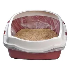 Europet Bernina atviras tualetas katėms su bortu ECO (M) 43 x 56 x 14 cm, bordo — 2 nuotrauka