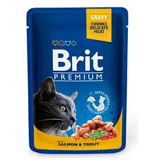 Brit Premium Salmon & Trout 100 g - konservi kaķiem parduotuvėje mumbo.lt
