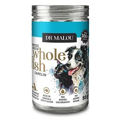 DR MALOU 100% liofilizuotas kapelanas 80 g papildoma maisto produktas šunims ir katėms