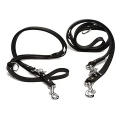Beeztees Hundeleine Leder, verstellbar schwarz