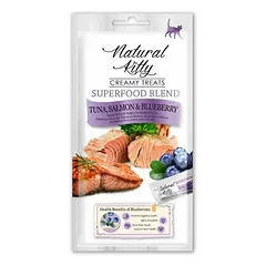 Natural Kitty Cat Creamy Treats Tuna, Salmon and Blueberry 48 g